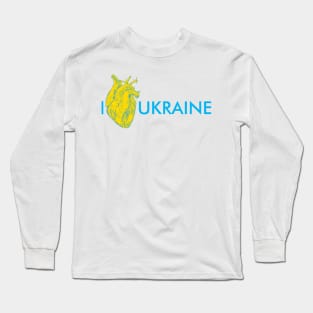 I love Ukraine, an anatomical heart in the colors of the flag. Long Sleeve T-Shirt